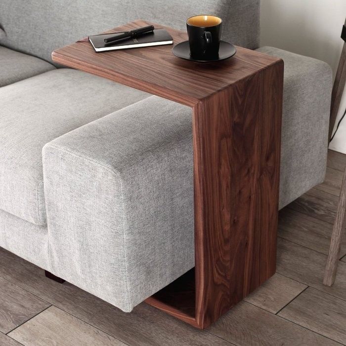 sofa armrest tray table – 360° swivel adjustable side table for couch, bed & small spaces